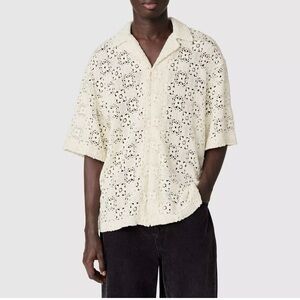 Axel Arigato Men's Eren Crochet Cream Top Size XL